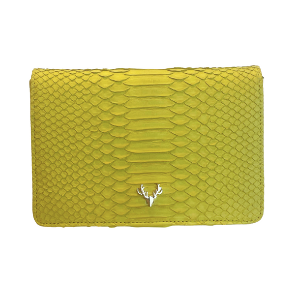 Neon Yellow Ash Minibag Python--Sale