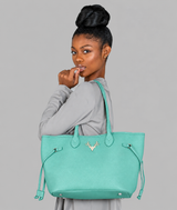 Seafoam Leather Liz Tote--Final Sale