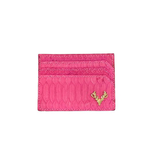 Hot Pink Python Logo Card Holder - Six Card Slot--Flash Sale