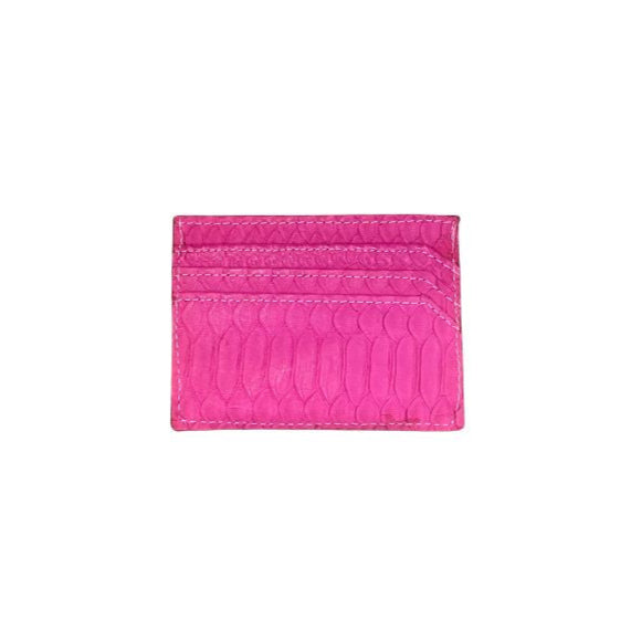 Hot Pink Python Logo Card Holder - Six Card Slot--Flash Sale
