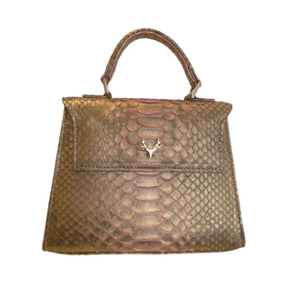 Rose Gold Python Jessica Mini Top Handle--Final Sale