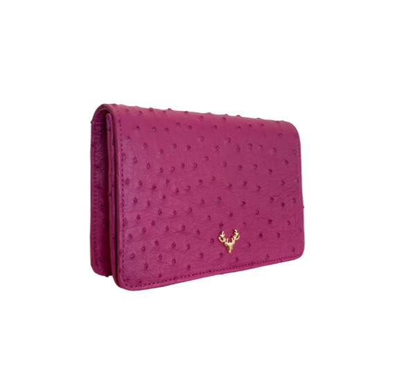 Rose Pink Ostrich Ash Minibag--Final Sale