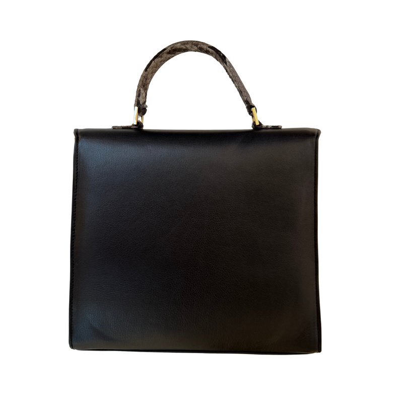 Jessica Large Leather and Python Top Handle--Sale
