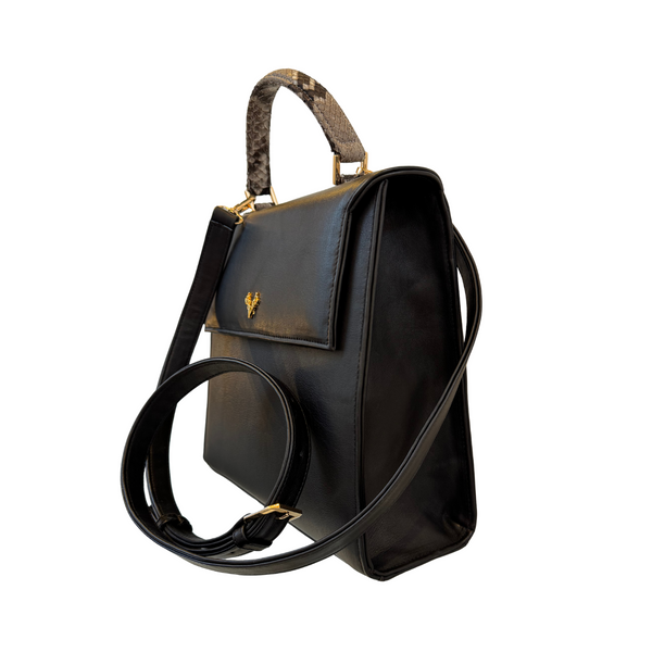 Jessica Large Leather and Python Top Handle--Sale