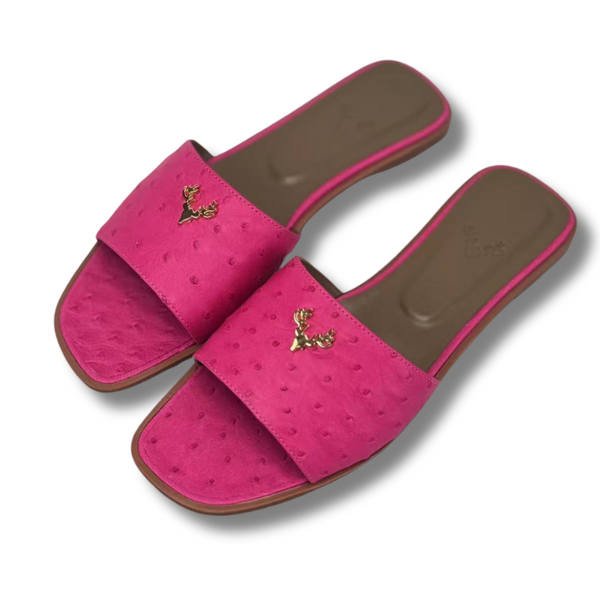 Ostrich Flat Sandals--Preorder