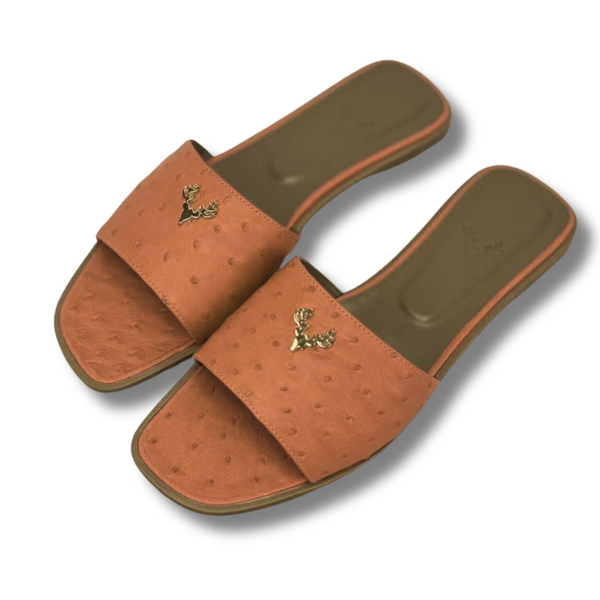 Ostrich Flat Sandals--Preorder