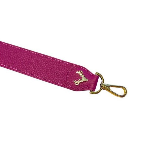 Raspberry Short Leather Strap--Final Sale