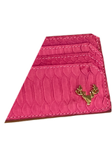 Hot Pink Python Logo Card Holder - Six Card Slot--Flash Sale