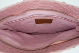 Ice Pink Metallic Oversize Python Zippy Clutch--Final Sale