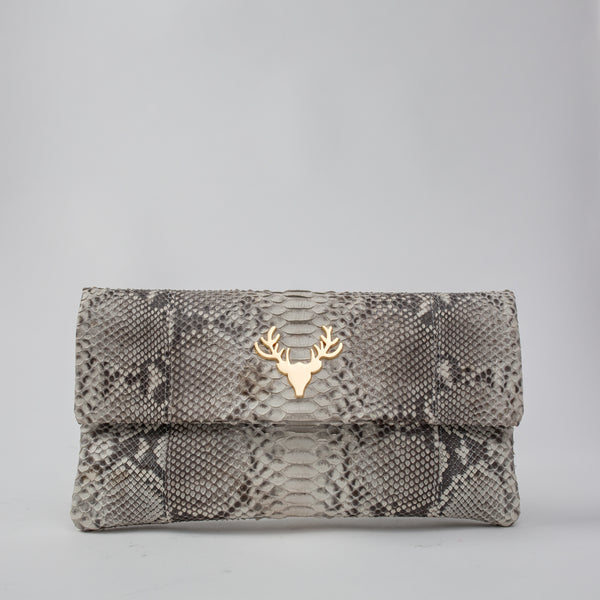 Python Foldover Clutch--In Stock Colors