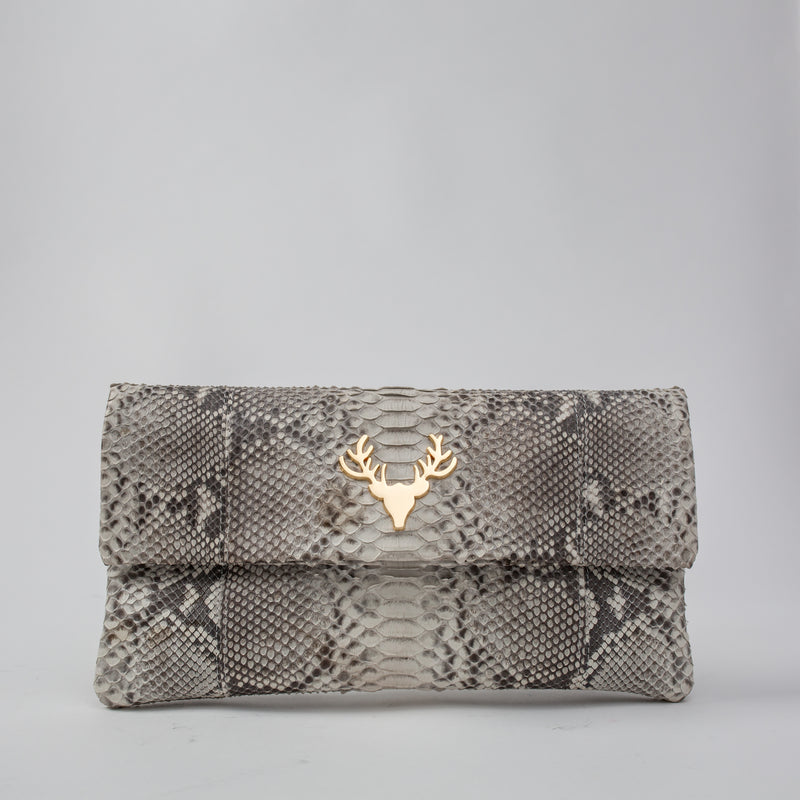 Python Foldover Clutch--In Stock Colors