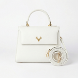 White Jessica Mini Leather Top Handle-Preorder + Save