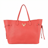 Coral Leather Liz Tote--Preorder + Save