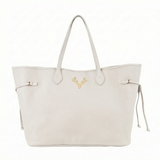 White Leather Liz Tote--Preorder + Save