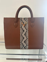 Saddle Leather and Natural Python Amy Tote--A Little Off