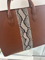 Saddle Leather and Natural Python Amy Tote--A Little Off