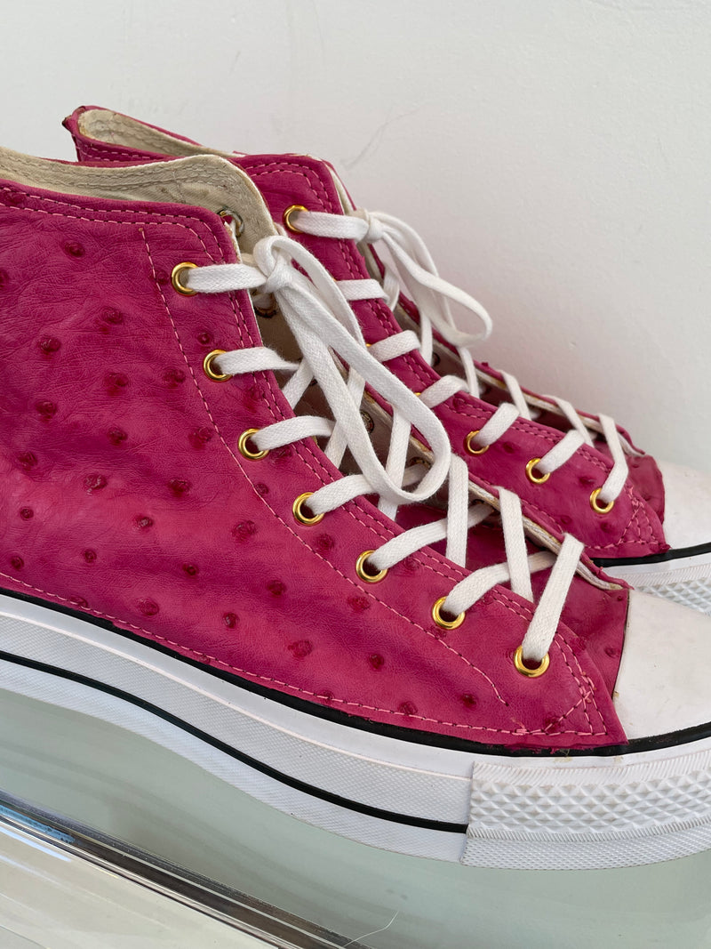 Hot Pink Ostrich Chuck Taylors Size 9.5 Women's--Amy's Closet #28