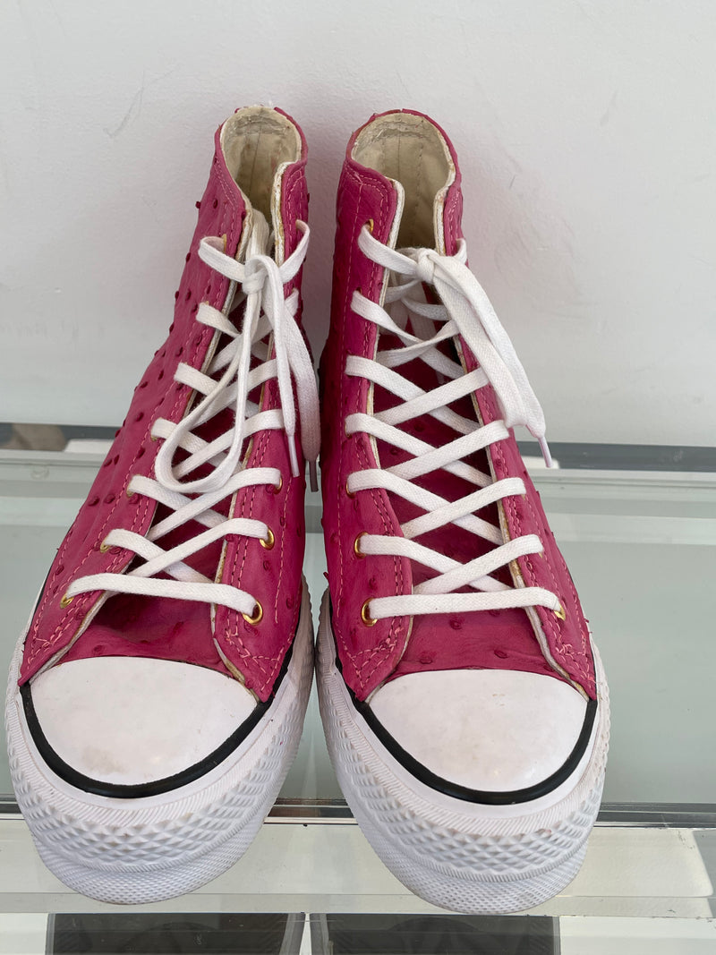 Hot Pink Ostrich Chuck Taylors Size 9.5 Women's--Amy's Closet #28