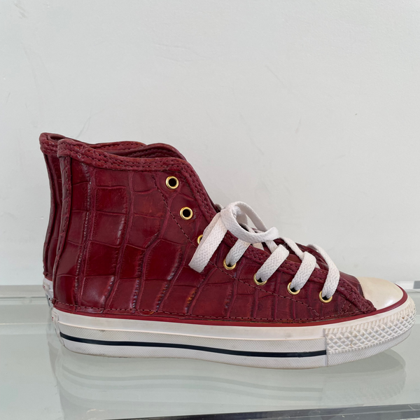 Burgundy Alligator Chuck Taylors Size Women's 6.5--Amy's Closet #47