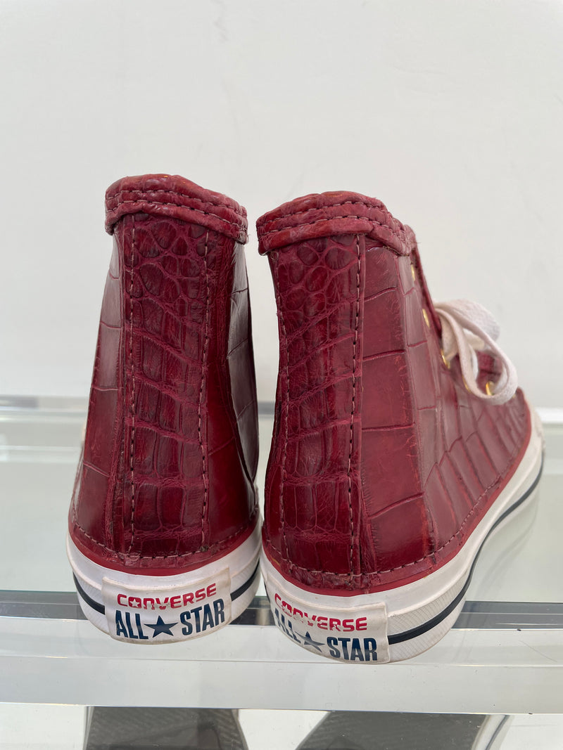 Burgundy Alligator Chuck Taylors Size Women's 6.5--Amy's Closet #47