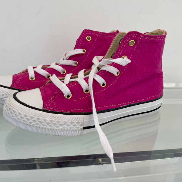 Hot Pink Python Chuck Taylors Size Youth Size 13.5--Amy's Closet #45