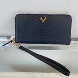 Navy Python Maggie Medium Wallet--Amy's Closet #40