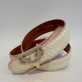 Rainbow White Python Logo Belt Size XS **