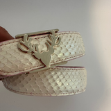 Rainbow White Python Logo Belt Size XS **