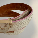 Rainbow White Python Logo Belt Size XS **