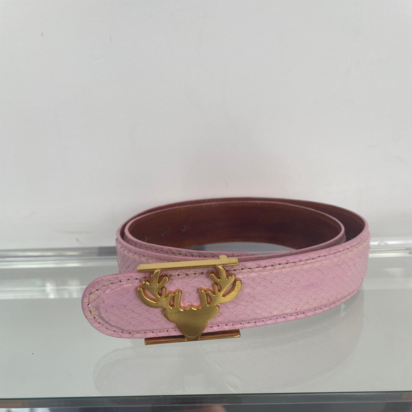 Baby Pink Python Logo Belt Size Small--A Little Off