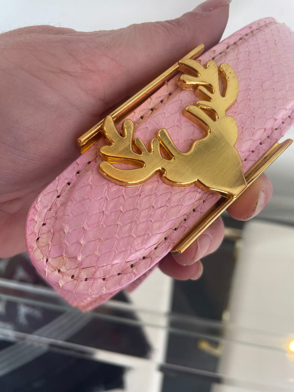 Baby Pink Python Logo Belt Size Small--A Little Off