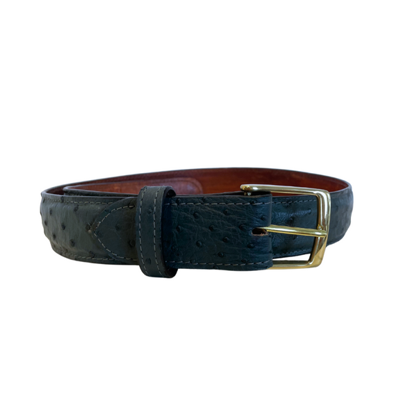 Forest Green Ostrich Belt Size XS--Final Sale