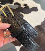 Black Python Belt Size Small--Final Sale