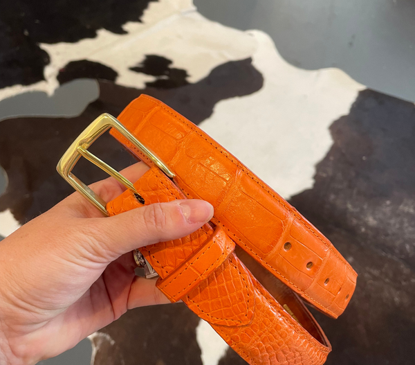 Orange Alligator Belt Size XS--Final Sale