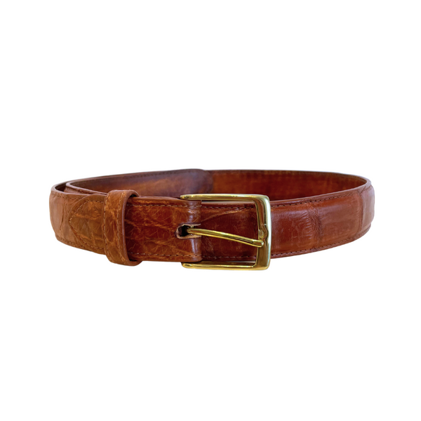Cognac Alligator Belt Size Small--Final Sale