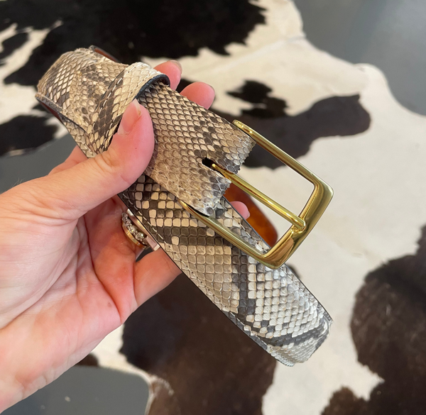 Natural Python Belt Size Large--Final Sale
