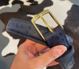 Navy Ostrich Belt Size Small--Final Sale