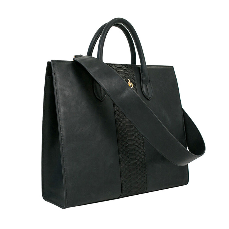 Leather and Python Amy Tote