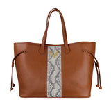 Saddle Leather with Natural Python Liz Traveler--Final Sale