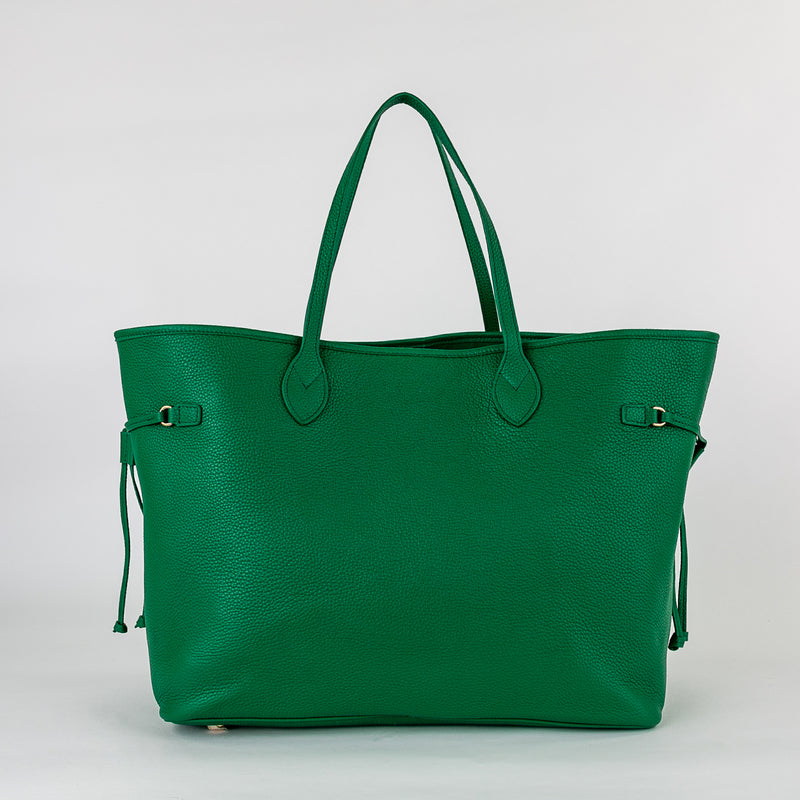 Kelly Green Leather Liz Tote--Preorder Delivery 4/30