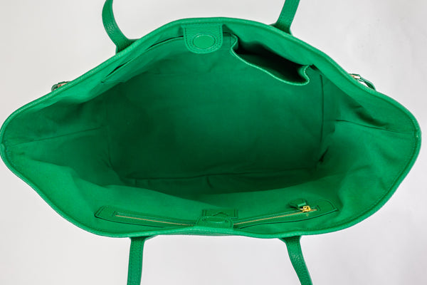 Kelly Green Leather Liz Tote--Preorder Delivery 4/30