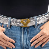Natural Python Logo Belt Size Small **