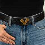 Black Python Logo Belt Size XS **