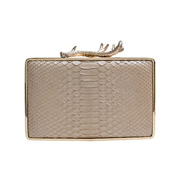 Python Antler Box Clutch--In Stock Colors