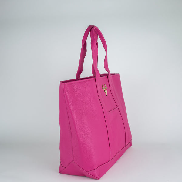 Hot Pink Leather Large Riomar Tote--Black Friday Sale