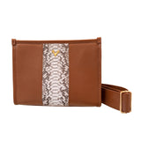 Carrie Convertible Clutch Leather and Python--Final Sale