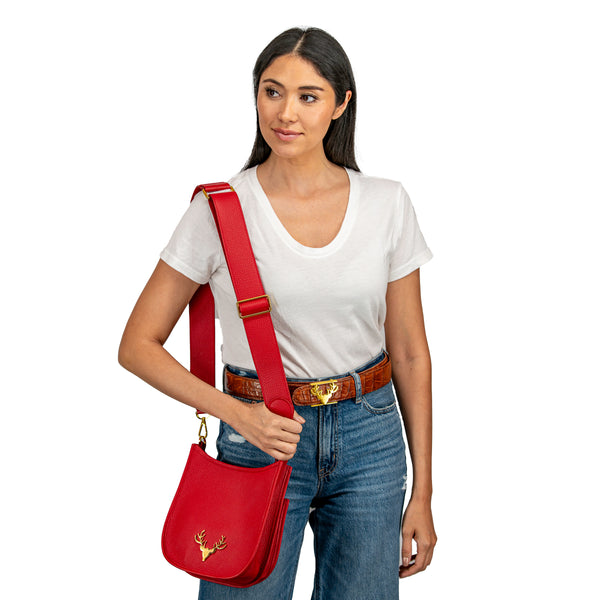 Red Leather Sayre Sling Mini--Final Sale