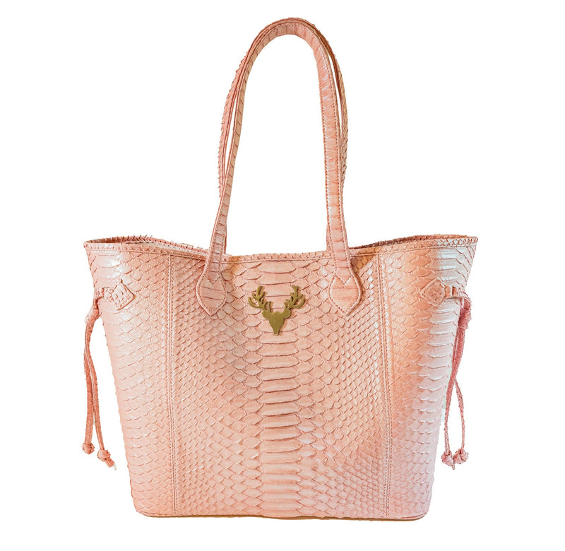 Baby Pink Python Liz Traveler Tote--Flash Sale