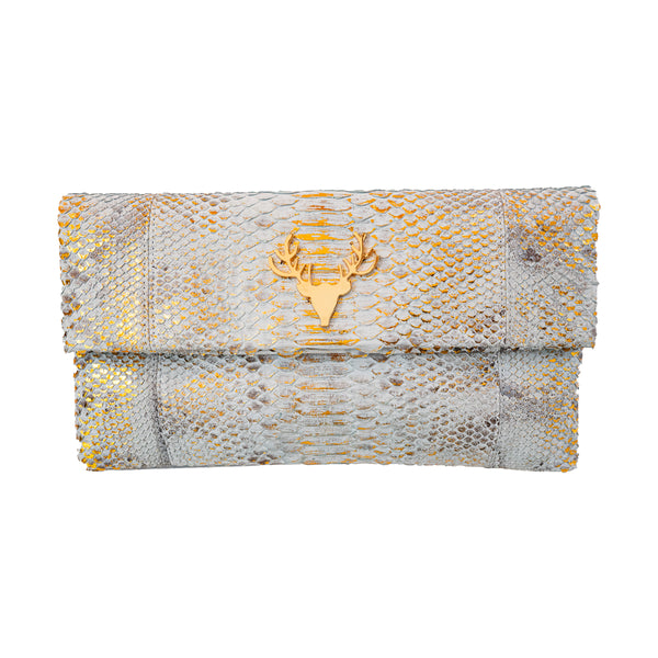 Python Foldover Clutch--In Stock Colors