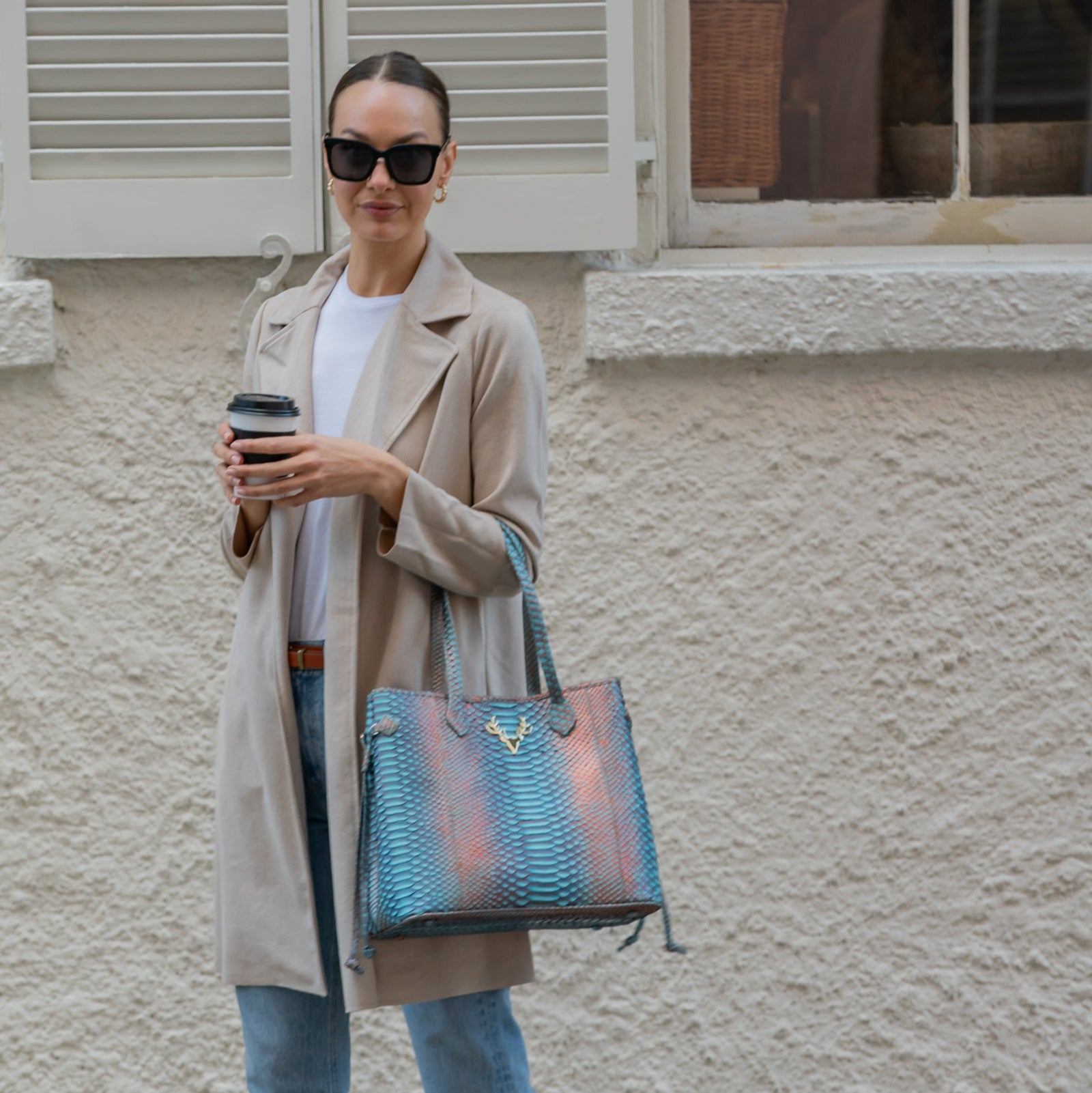 SamanthaKINGZ totebag crocodile × python genuine-python-handbag-tote-